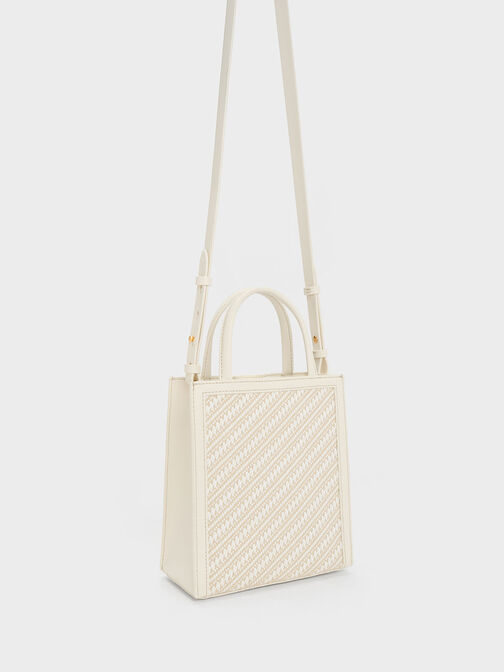 Woven Double Handle Tote Bag, Multi, hi-res