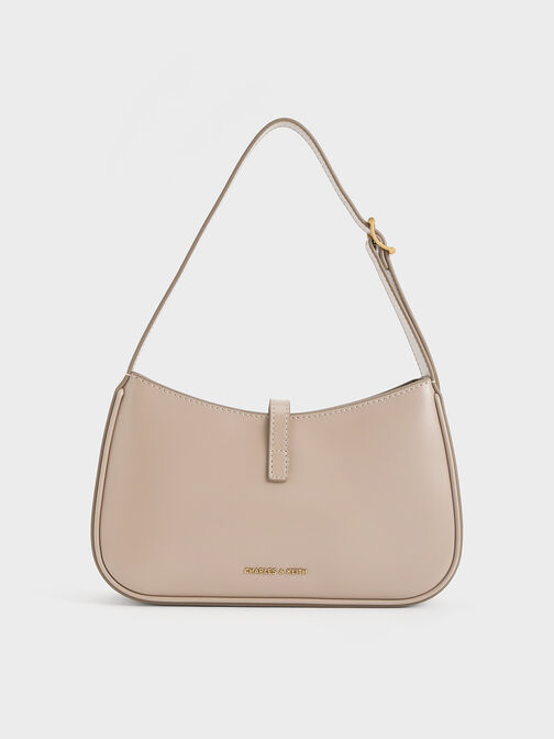 Cesia Metallic Accent Shoulder Bag, Taupe, hi-res