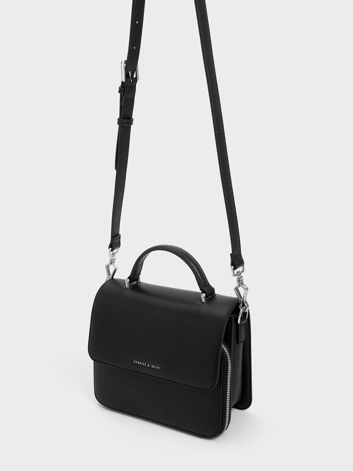 Top flap satchel clearance charles and keith