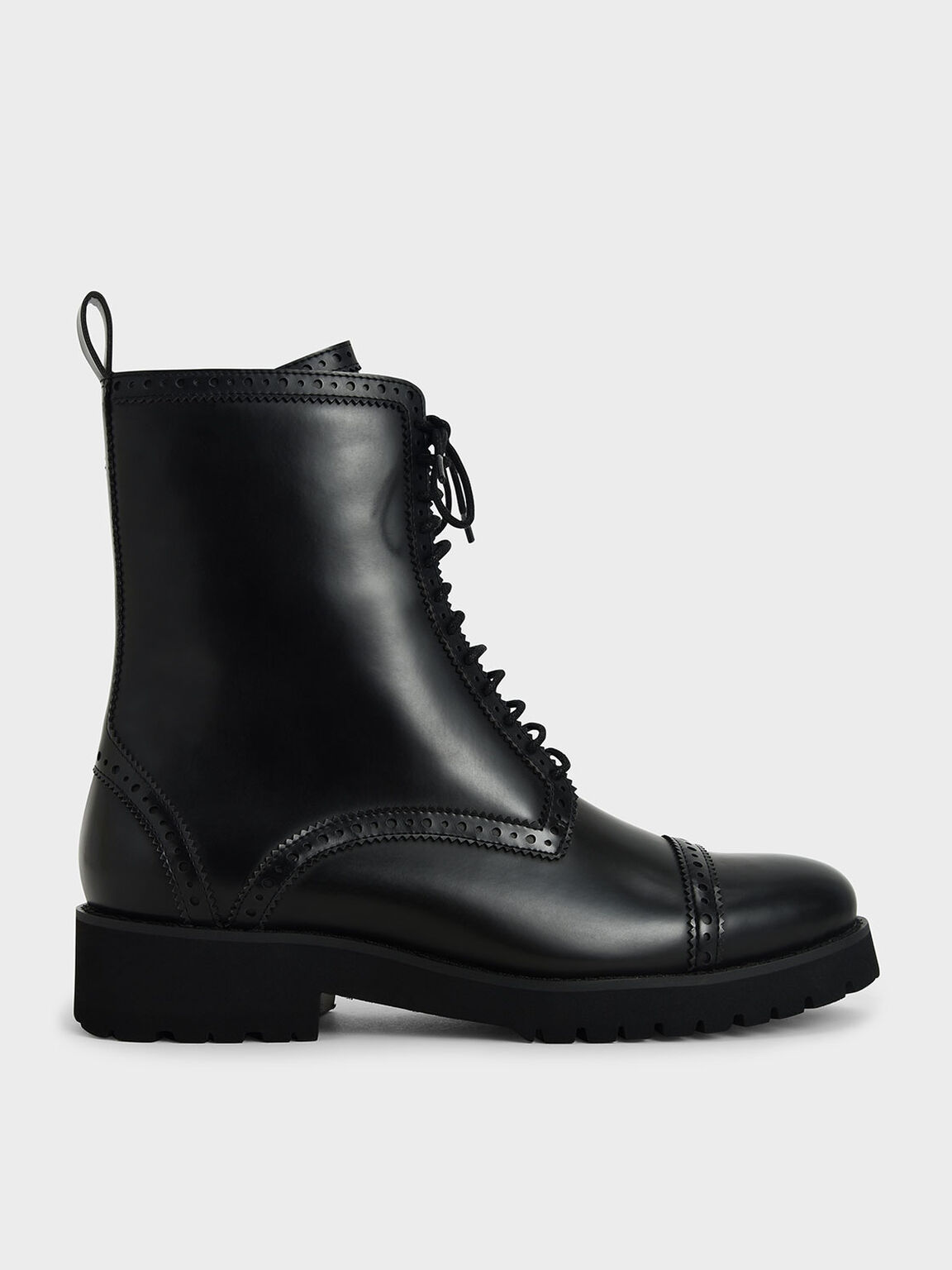 Brogue Ankle Boots, Black, hi-res