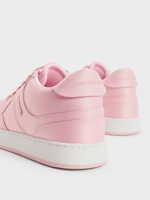 Satin Low-Top Sneakers, Pink, hi-res
