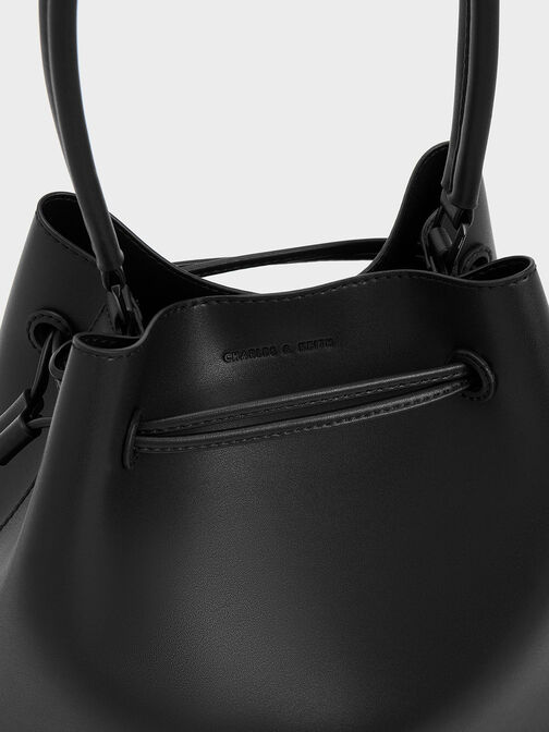 Bellamy Drawstring Hobo Bag, Jet Black, hi-res