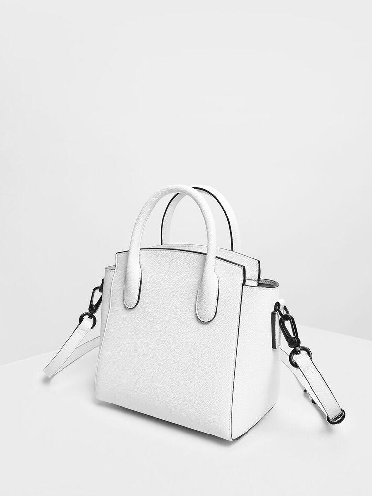 Classic Double Top Handle Bag, White, hi-res