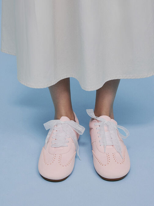 Cece Heart Sheer-Lace Sneakers, Light Pink, hi-res