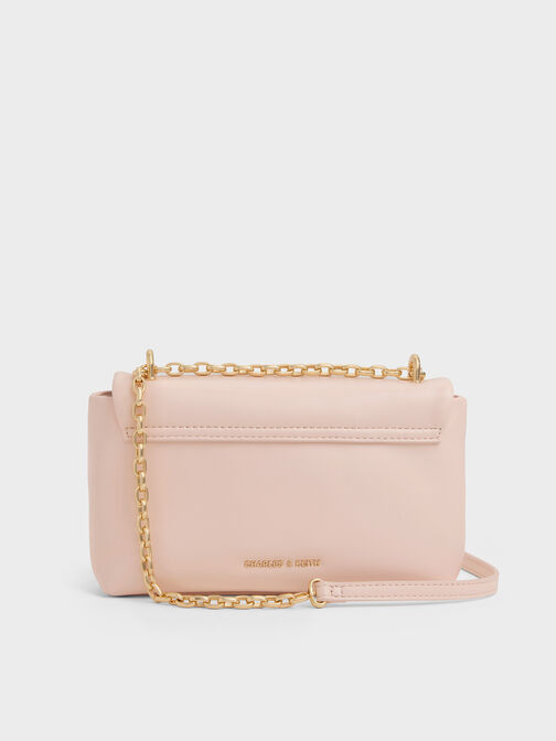 Halsey Ruched Chain Shoulder Bag, Soft Pink, hi-res
