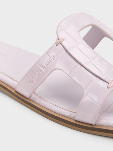 Easley 幾何挖空拖鞋, 丁香紫動物紋, hi-res