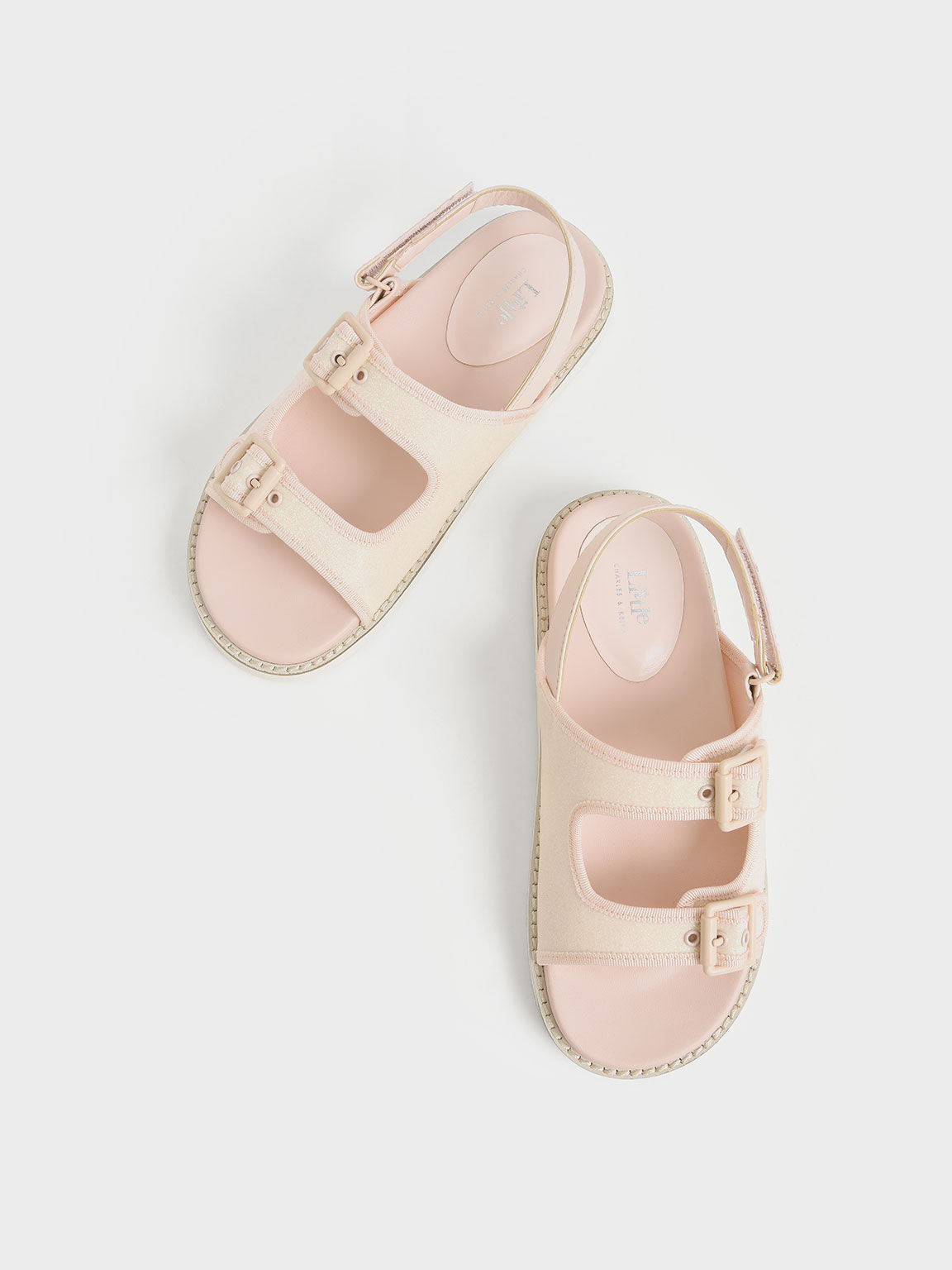 Girls' Glitter Sports Sandals, Blush, hi-res