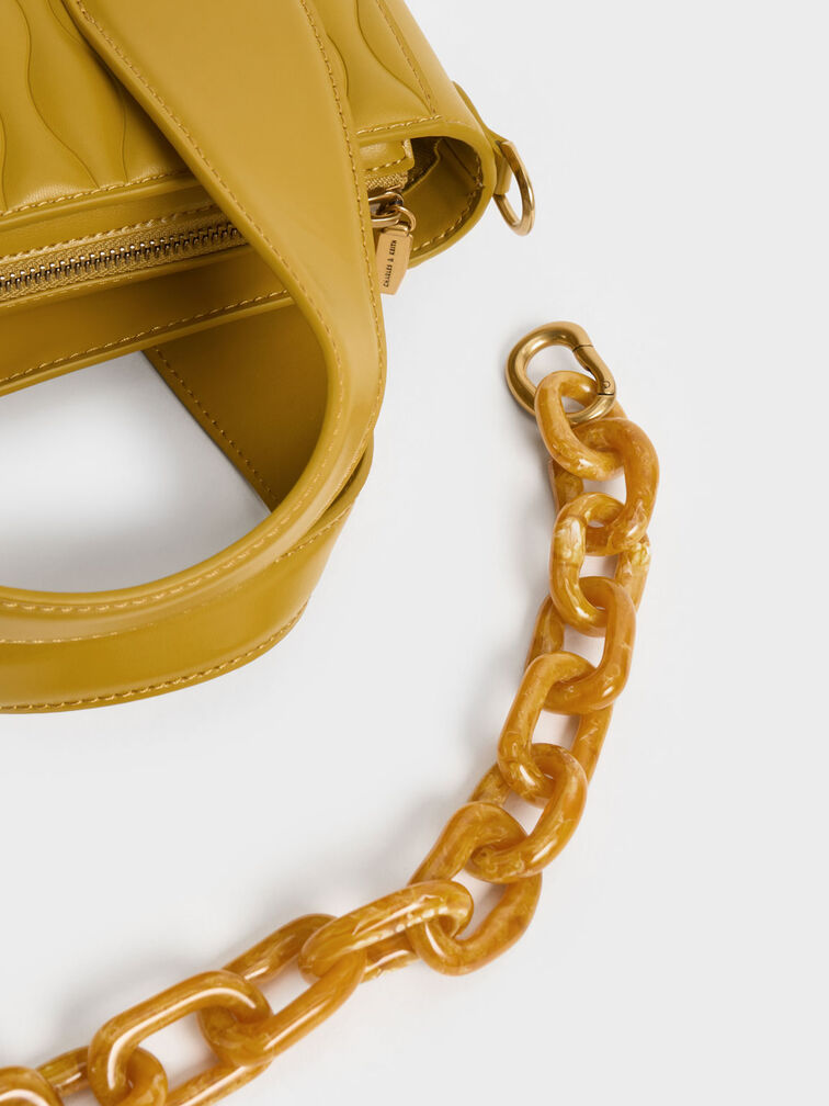 Iva Textured Tote Bag, Mustard, hi-res