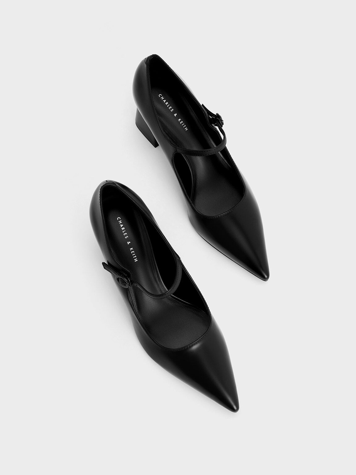 Pointed Toe Mary Jane Pumps Black Box