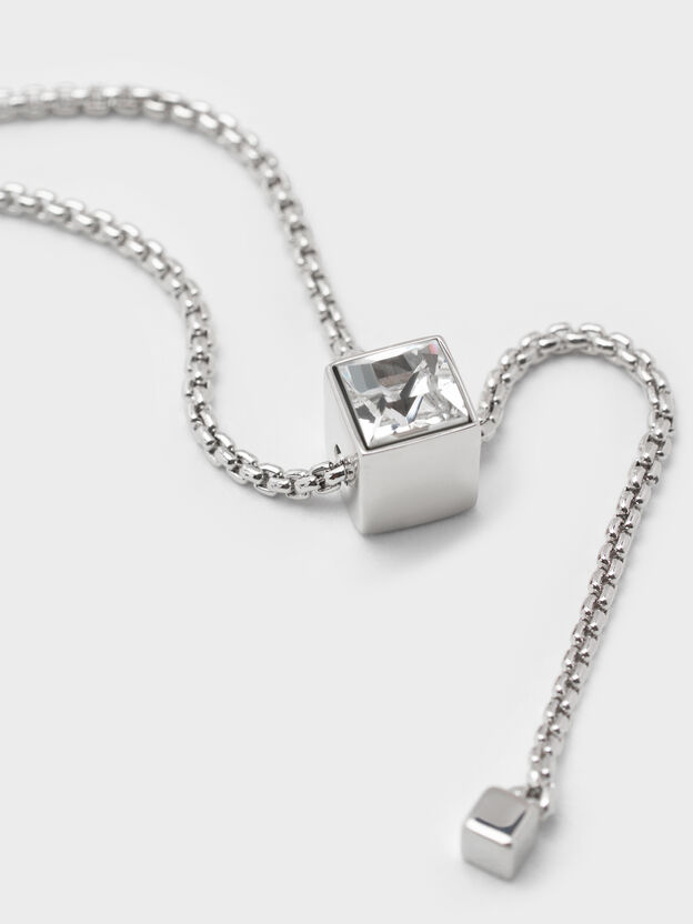 Quincy Crystal Chain Bracelet, Silver, hi-res