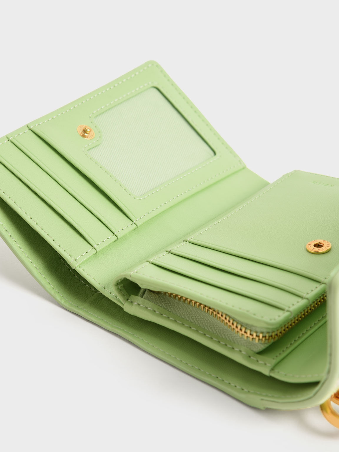 Rowan Bead-Handle Canvas Cut-Out Wallet, Mint Green, hi-res
