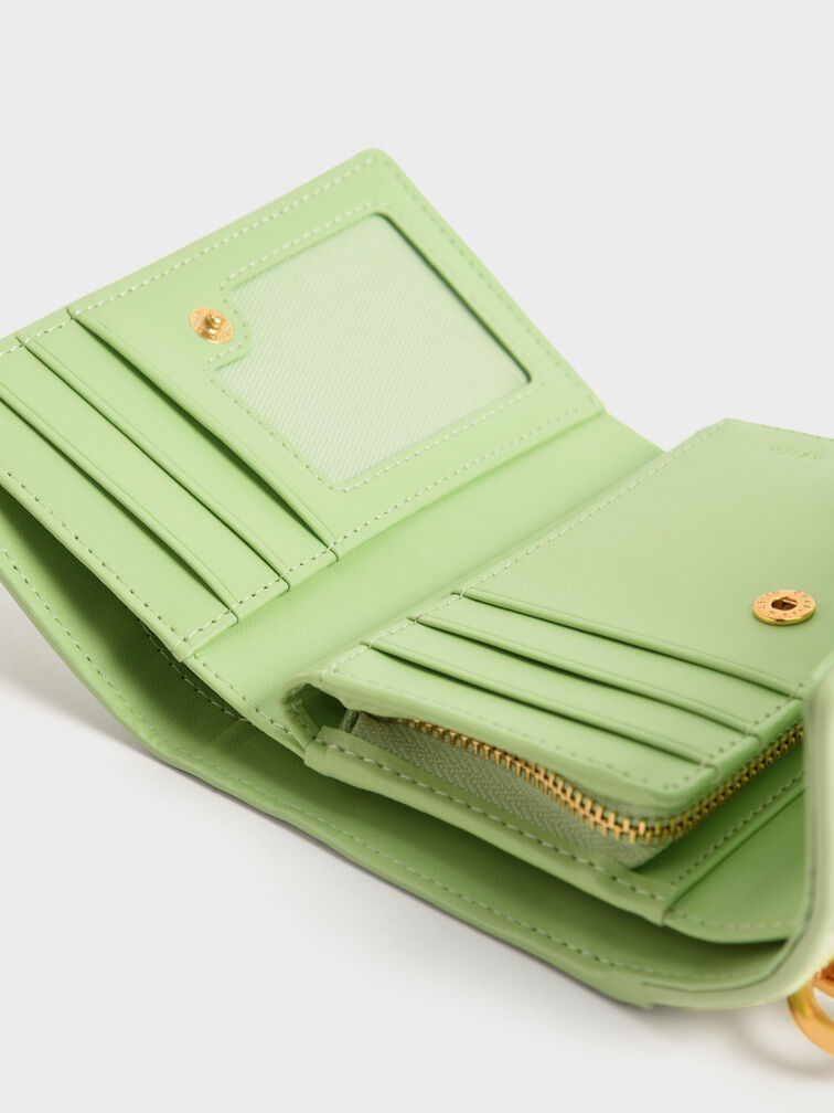Rowan Bead-Handle Canvas Cut-Out Wallet, Mint Green, hi-res