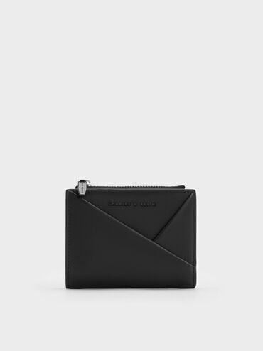 Midori Geometric Top-Zip Wallet, Noir, hi-res