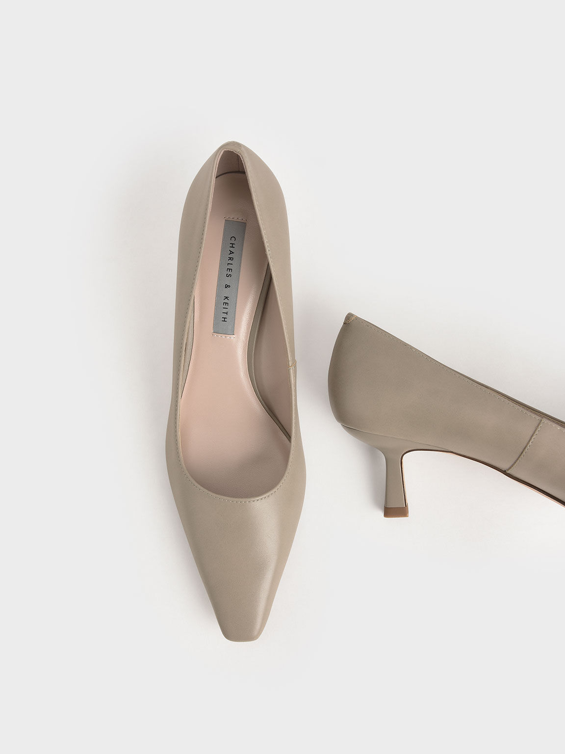 Taupe kitten heel shoes clearance