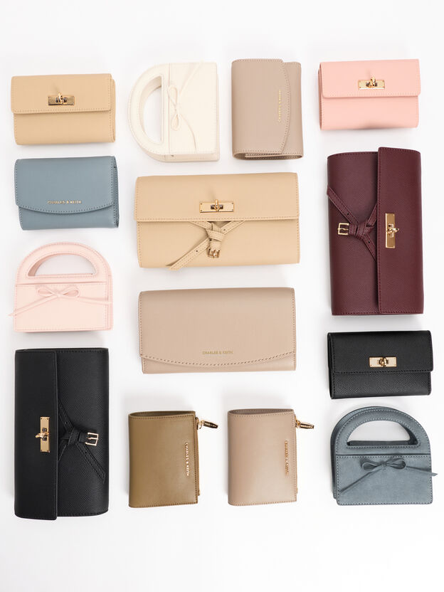 Harmonee Top-Zip Small Wallet, Taupe, hi-res