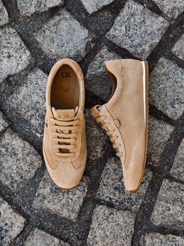 Jace Suede Sneakers, Beige, hi-res