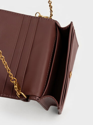 Arlys Chunky Chain Handle Mini Wallet, Chocolate, hi-res