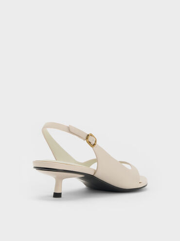 Rayne Square-Toe Kitten-Heel Thong Slingback Sandals, Blanco tiza, hi-res
