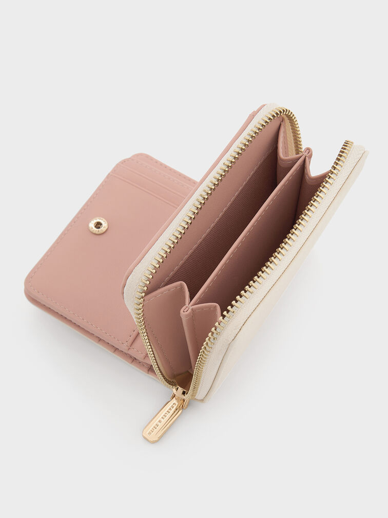 Porte-monnaie zippé Finley, Crème, hi-res