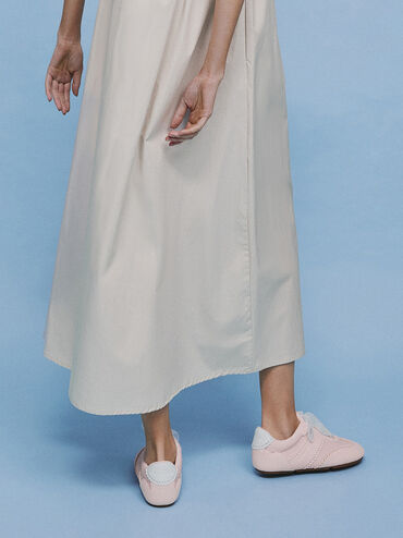 Cece 緞帶雕花休閒鞋, 淺粉色, hi-res