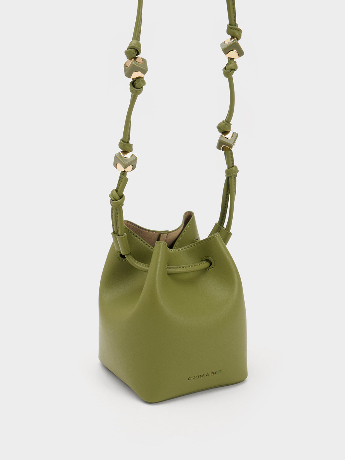 Cube Knotted Bucket Bag, Pistachio, hi-res