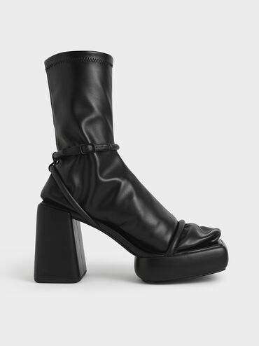 Lucile Platform Calf Boots, Black, hi-res