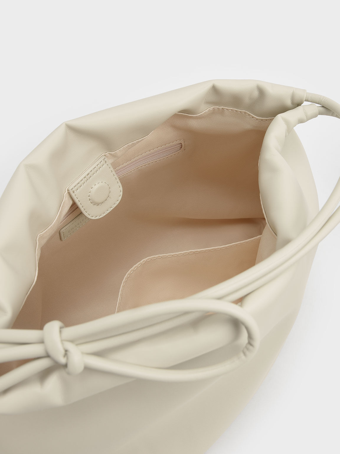 Knotted Handle Hobo Bag, Chalk, hi-res