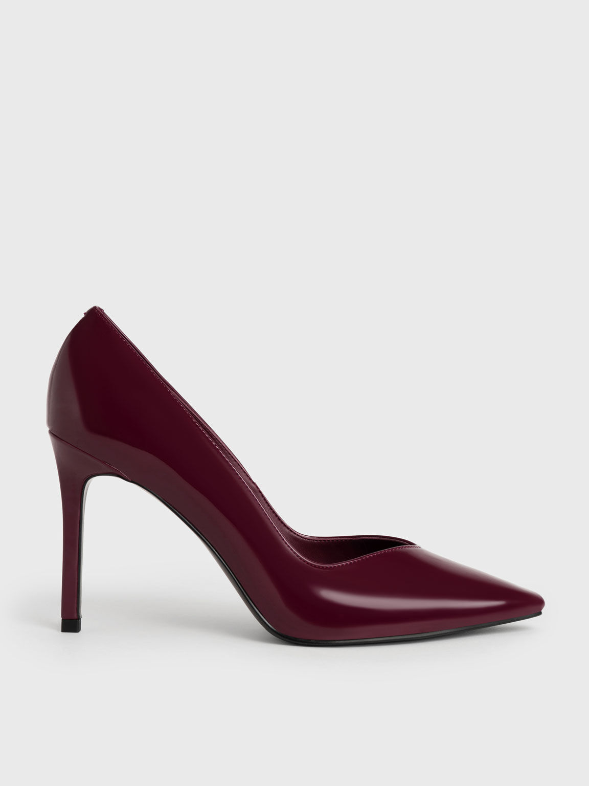 Patent Tapered Square-Toe Pumps, Burgundy, hi-res
