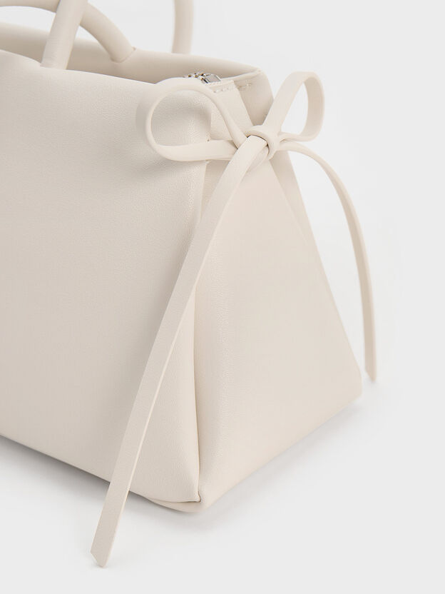 Hazel Bow Shoulder Bag, Meringue White, hi-res