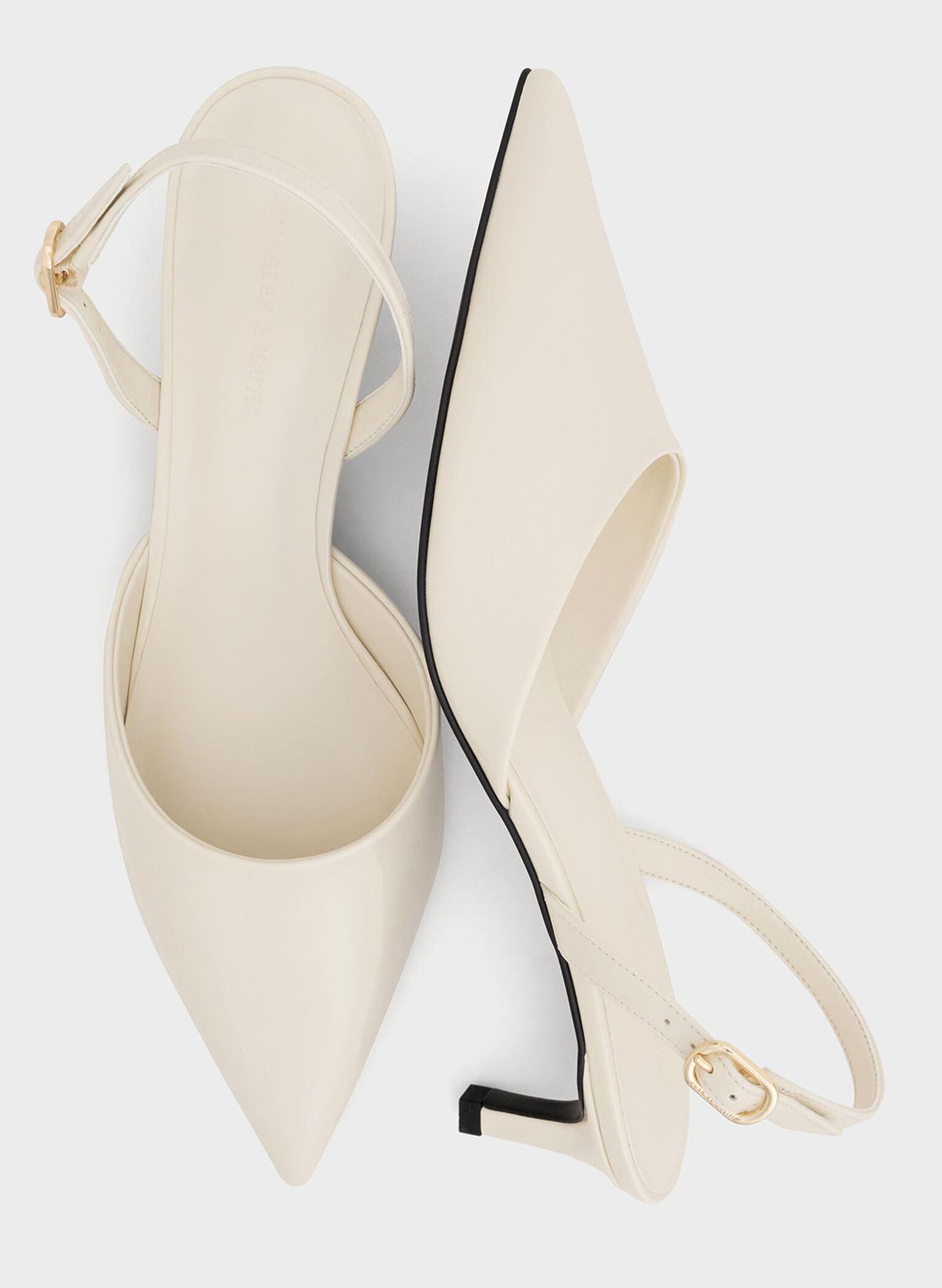 Zapatos destalonados bajos de charol, Blanco tiza, hi-res