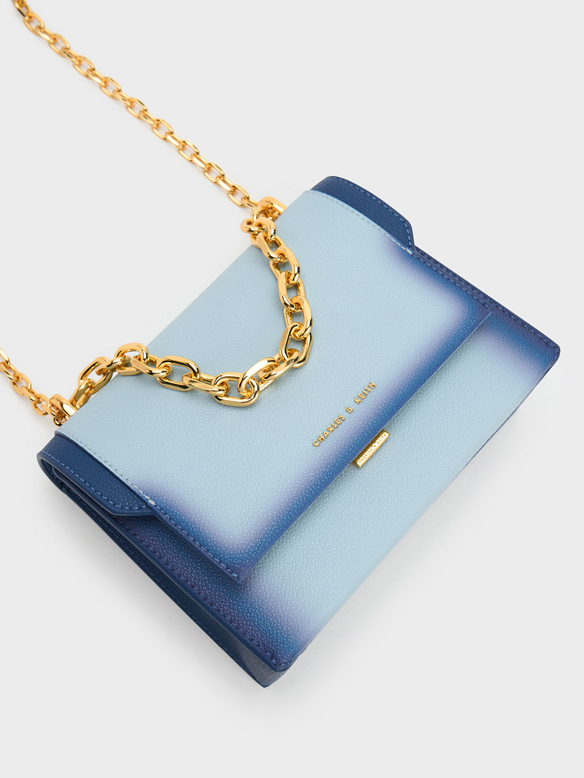 Front Flap Chain Handle Crossbody Bag, Navy, hi-res
