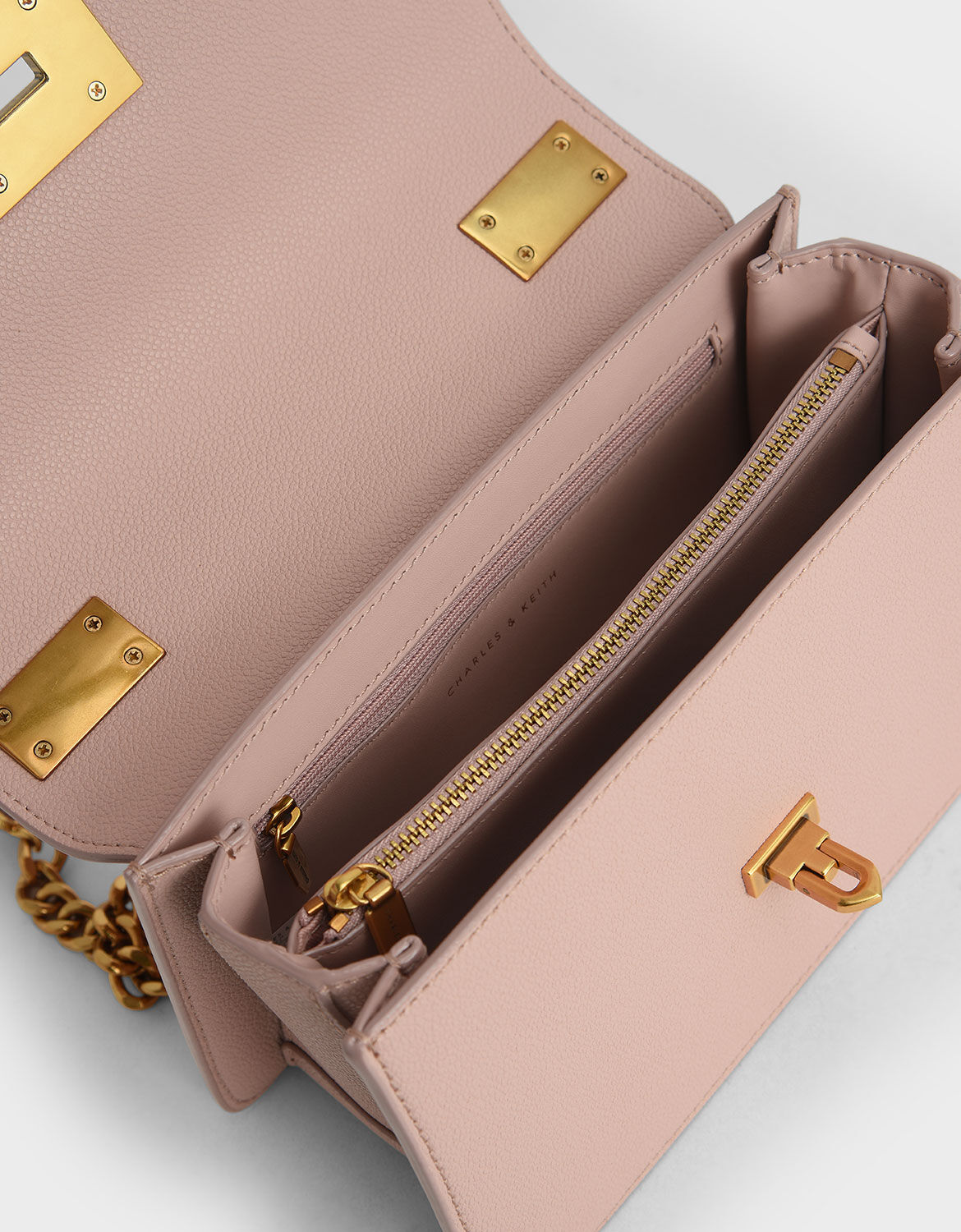 Charles & keith metal push lock crossbody bag new arrivals