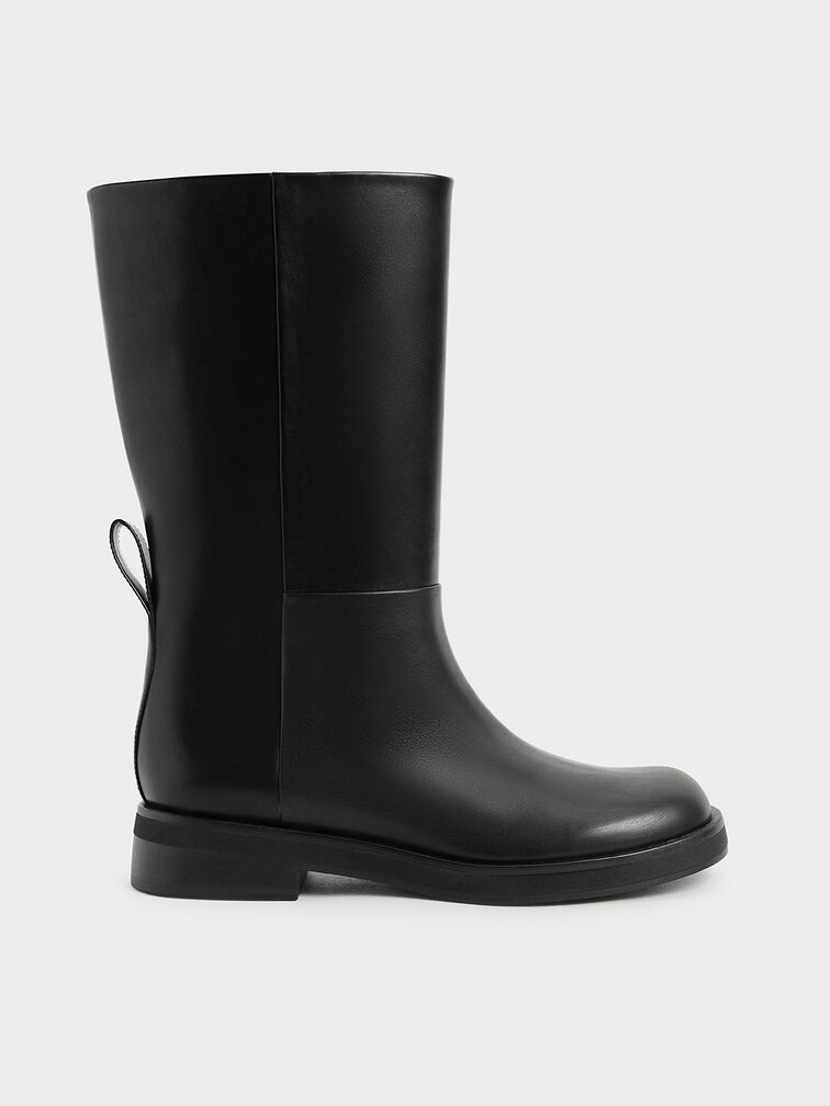 Slip-On Flat Ankle Boots, Black, hi-res