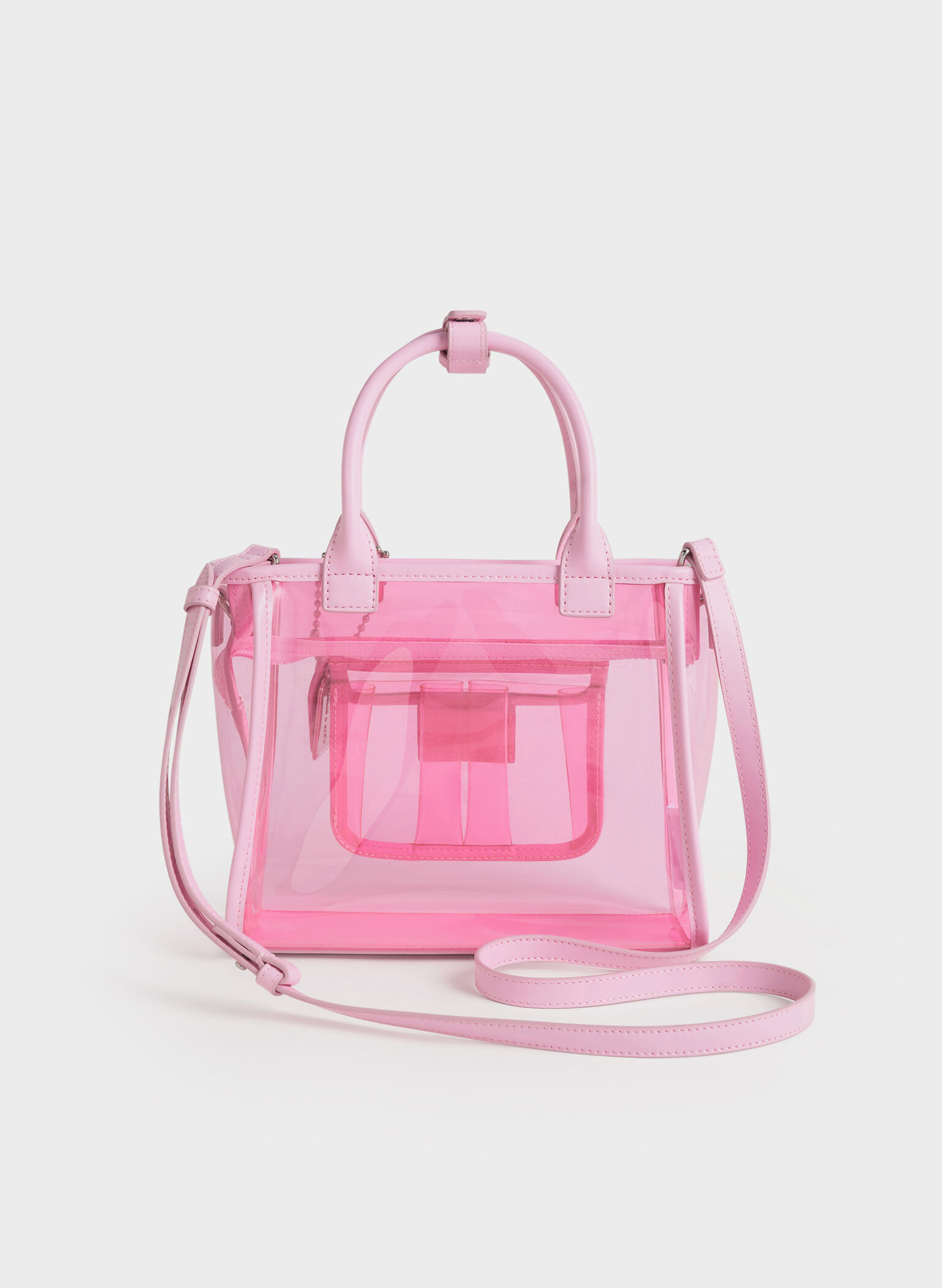 Norah See-Through Mesh Tote Bag, Bubble Gum Pink, hi-res