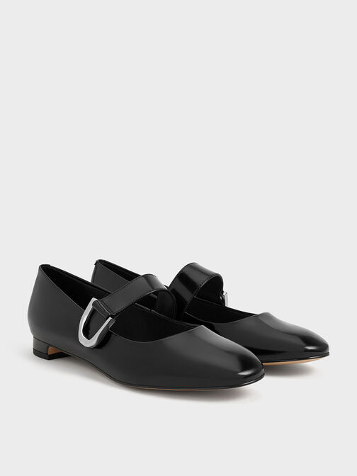 Gabine Leather Mary Janes, Black Box, hi-res