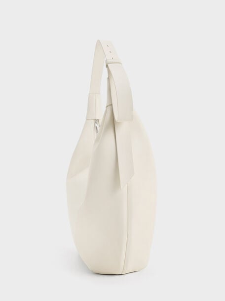 Odella Curved Hobo Bag, Cream, hi-res