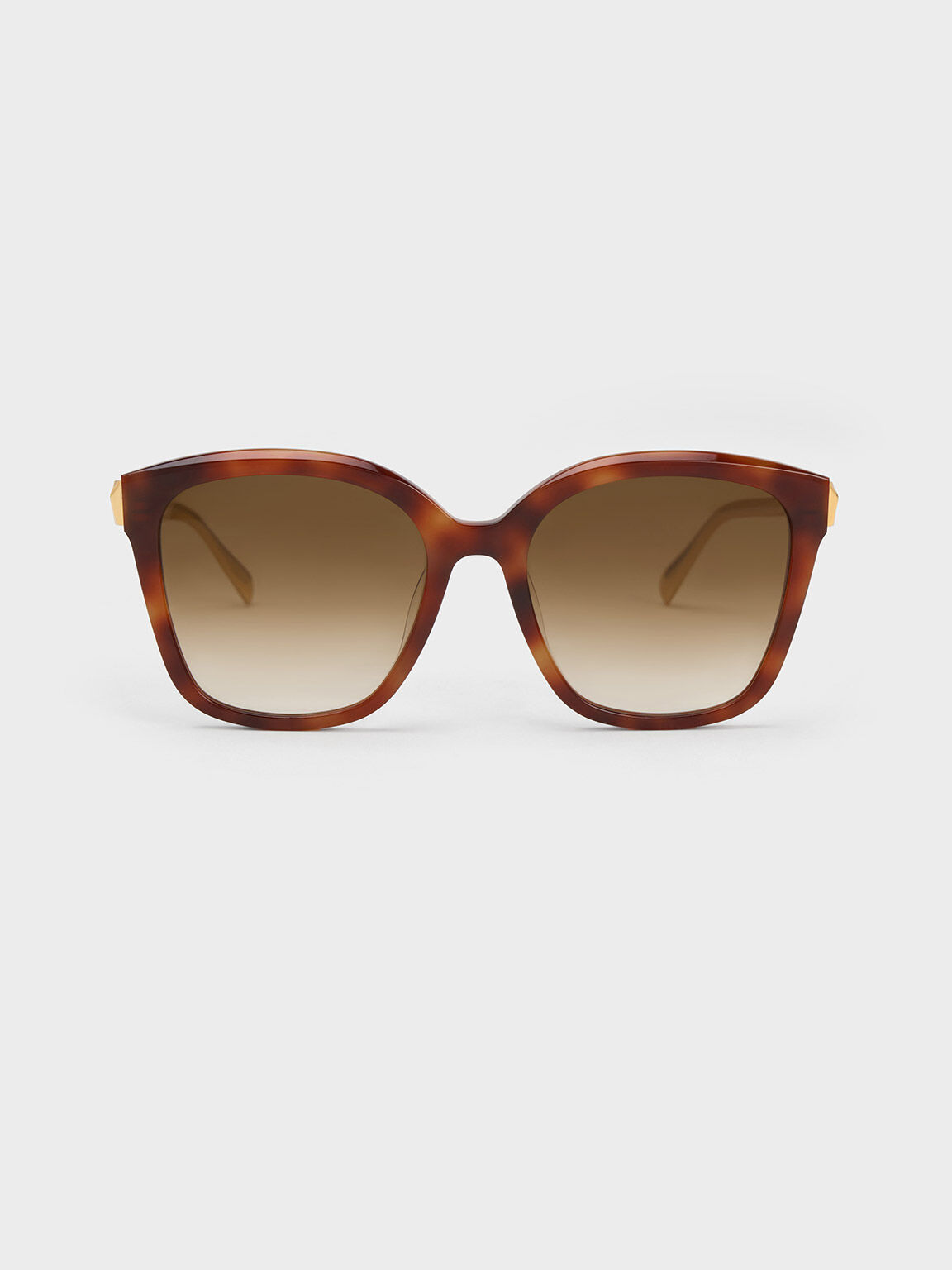 Tortoiseshell Oversized Square Acetate Sunglasses CHARLES KEITH QA