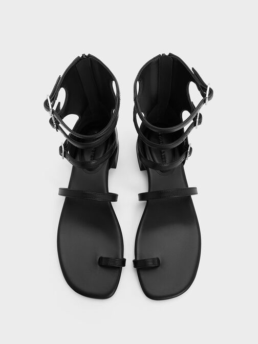 Lyric Gladiator Toe-Ring Sandals, Black, hi-res