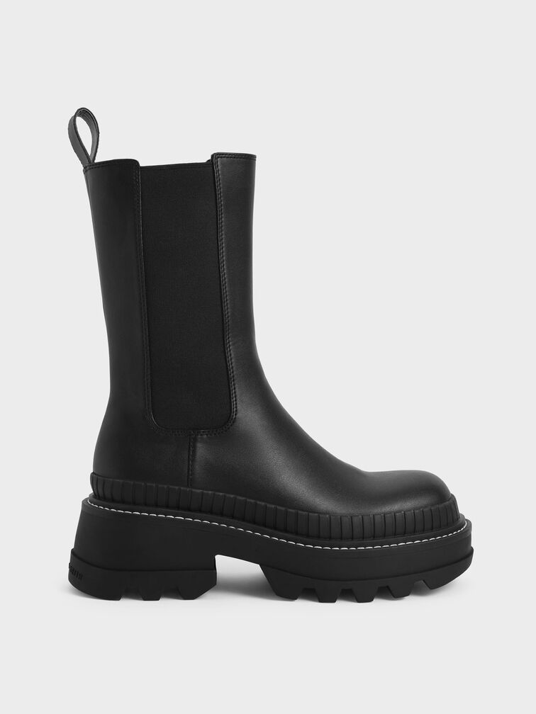 Rhys Chelsea Calf Boots, Black, hi-res