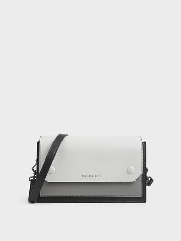 Two-Tone Mini Clutch Bag, Black, hi-res