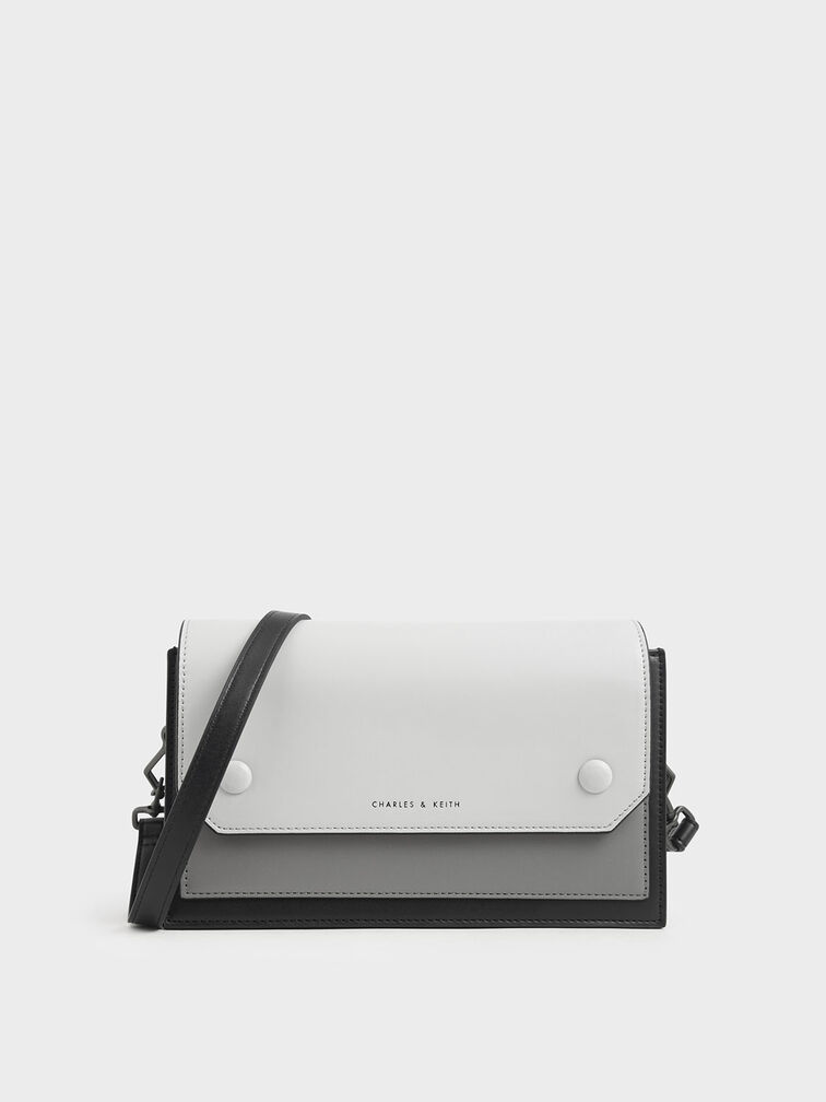 Two-Tone Mini Clutch Bag, Black, hi-res