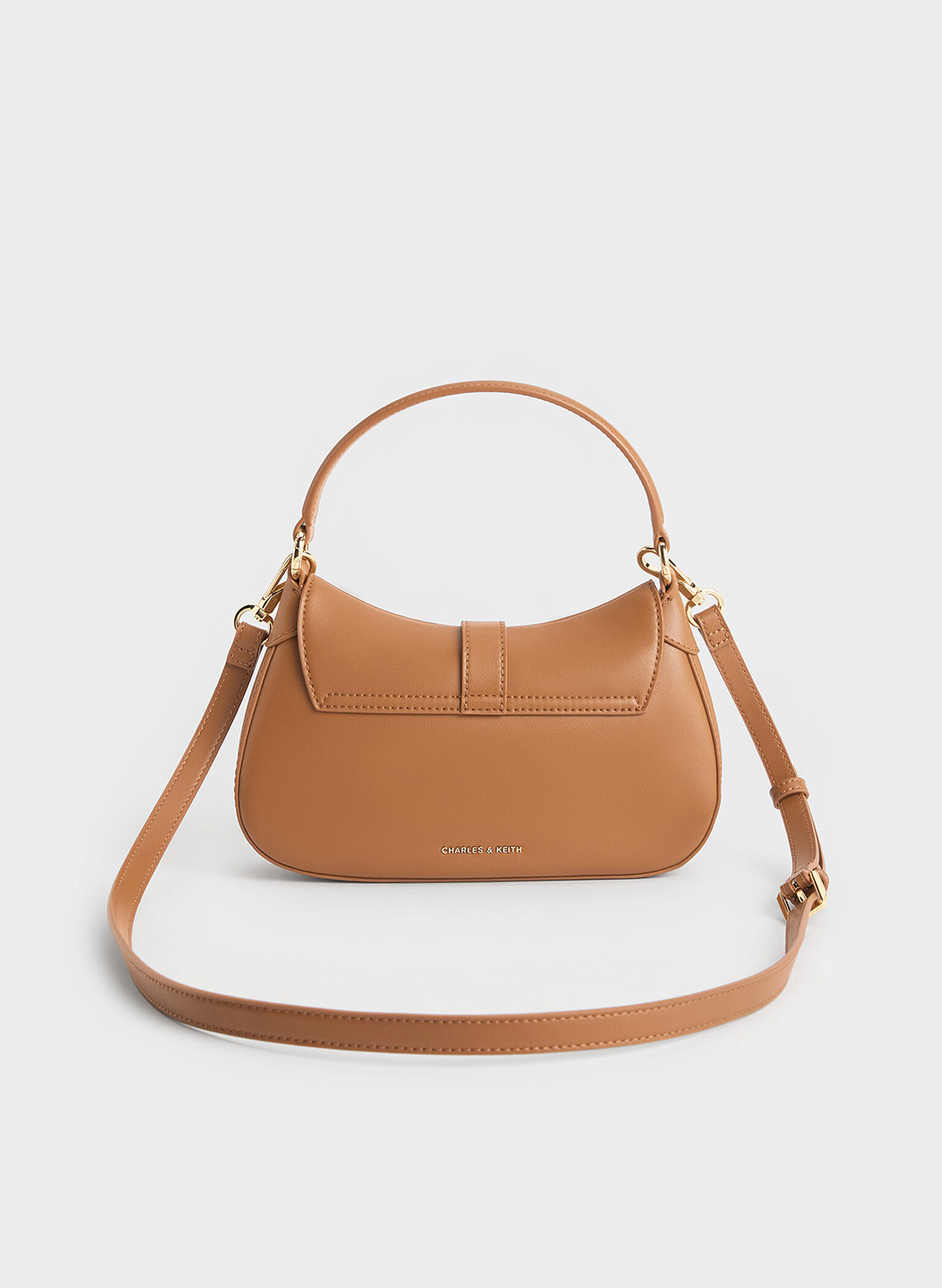Agatha Chain-Accent Hobo Bag, Brown, hi-res