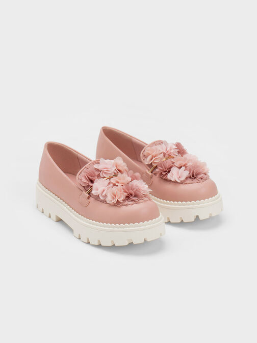 兒童花海厚底樂福鞋, 嫩粉色, hi-res