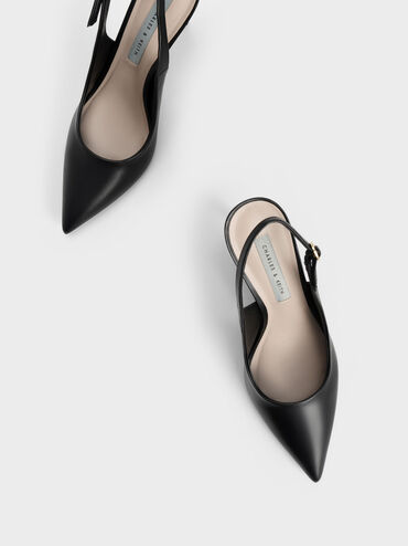 Zapatos de tacón de aguja con tira trasera, Negro, hi-res