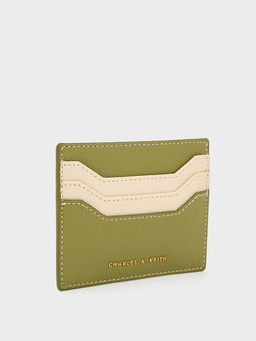Two-Tone Multi-Slot Card Holder, Olive, hi-res