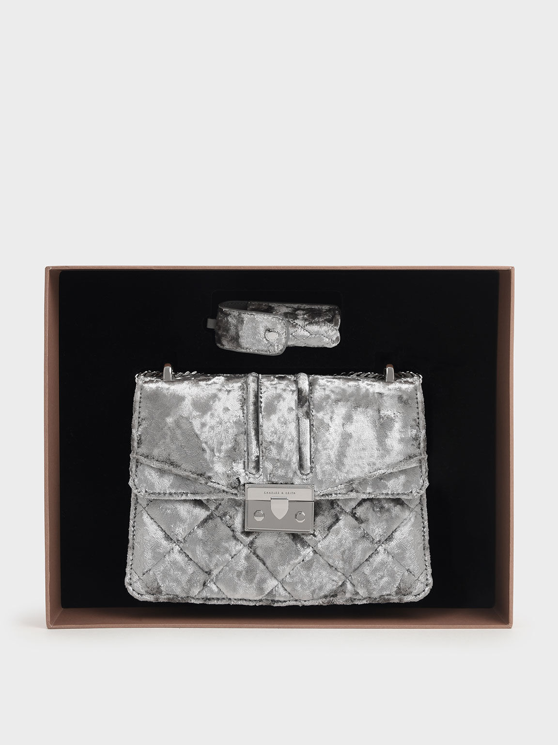 Charles and keith velvet bag Clearance