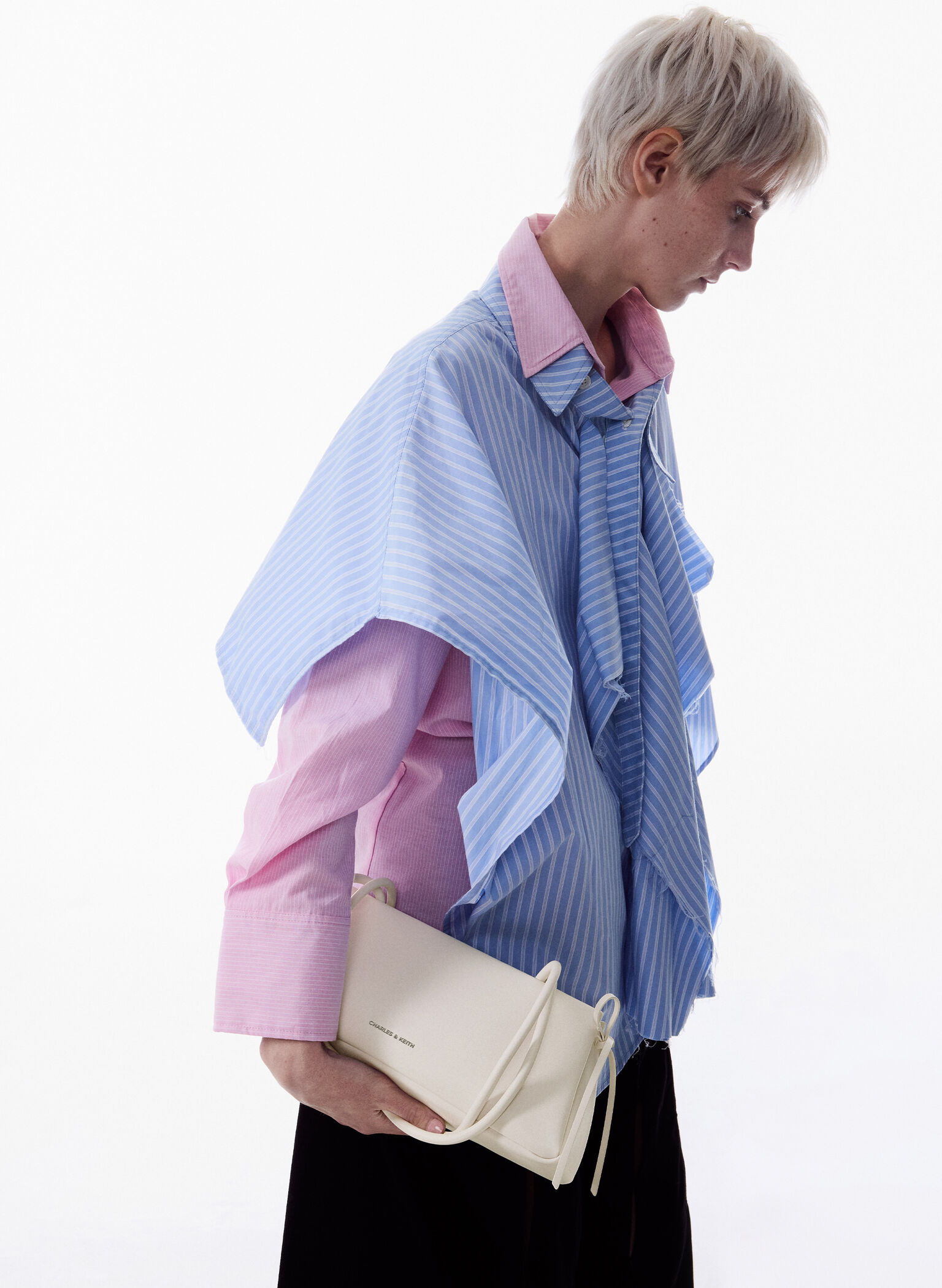 Hazel Bow Elongated Trapeze Shoulder Bag, Meringue White, hi-res