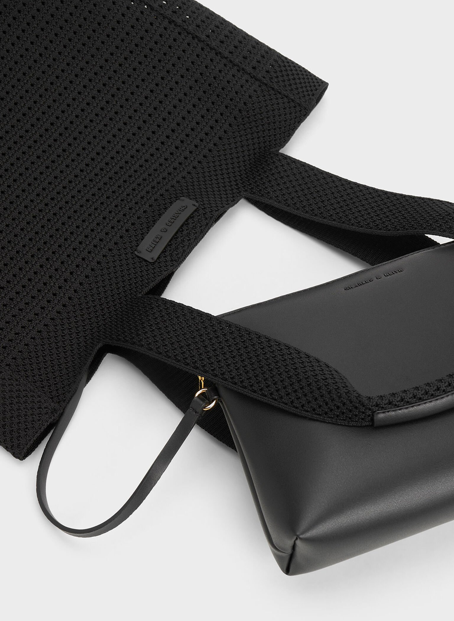 Ida Knitted Tote Bag, Black, hi-res