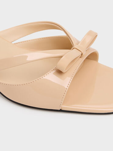 Mules Kitten Heel Kaleen Envernizadas, Nude, hi-res
