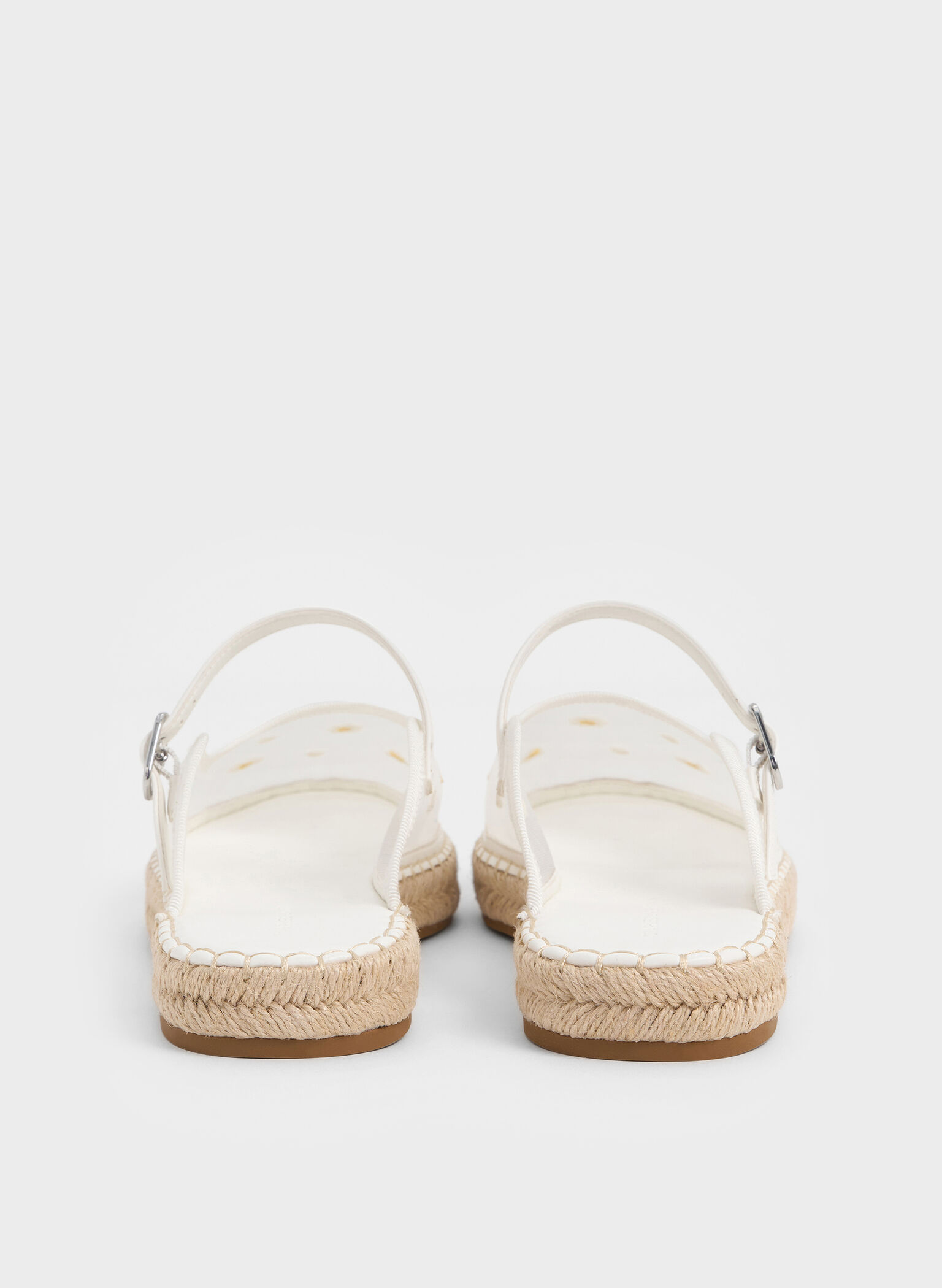 Mesh Embroidered-Flower Slip-On Mary Jane Espadrilles, Blanco, hi-res
